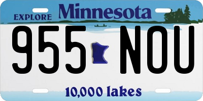 MN license plate 955NOU