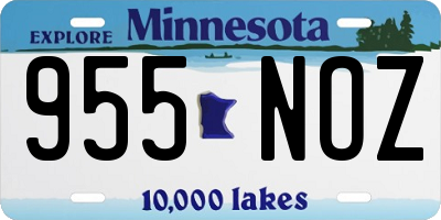 MN license plate 955NOZ