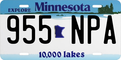 MN license plate 955NPA