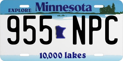 MN license plate 955NPC