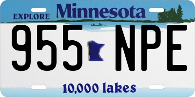 MN license plate 955NPE