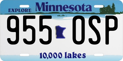 MN license plate 955OSP