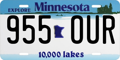 MN license plate 955OUR