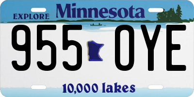 MN license plate 955OYE