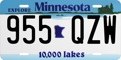 MN license plate 955QZW