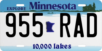 MN license plate 955RAD