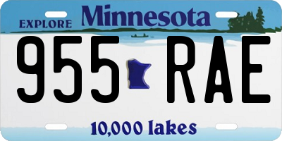 MN license plate 955RAE