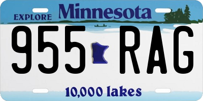 MN license plate 955RAG