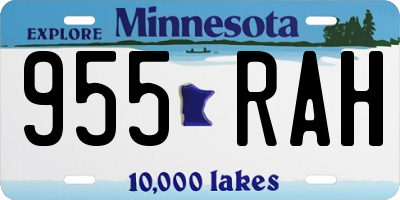 MN license plate 955RAH