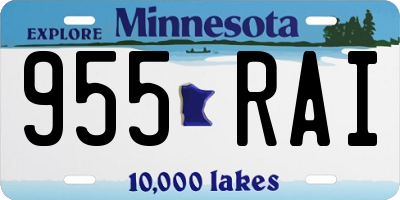 MN license plate 955RAI