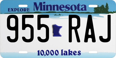MN license plate 955RAJ