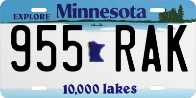 MN license plate 955RAK