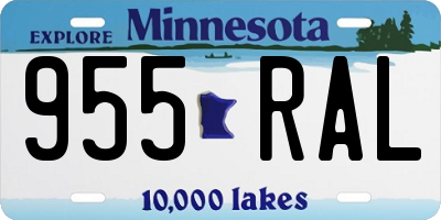 MN license plate 955RAL
