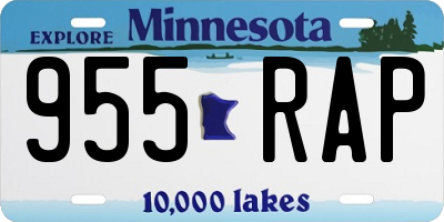 MN license plate 955RAP