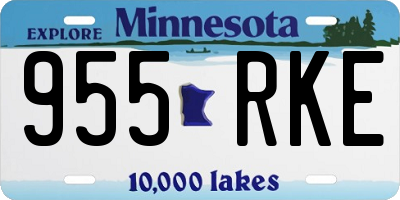 MN license plate 955RKE