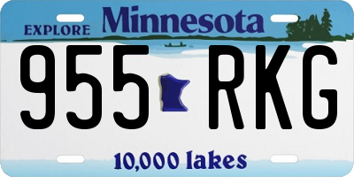MN license plate 955RKG