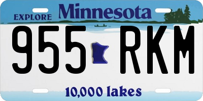 MN license plate 955RKM