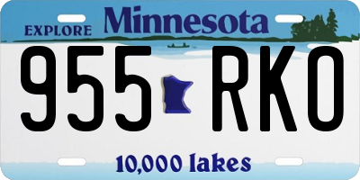 MN license plate 955RKO