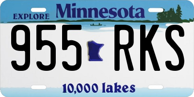 MN license plate 955RKS