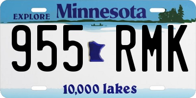 MN license plate 955RMK