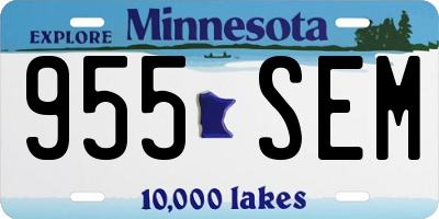 MN license plate 955SEM