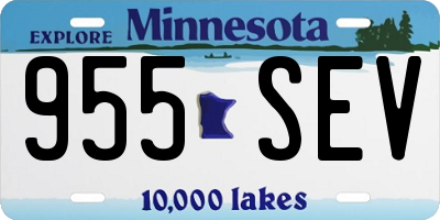 MN license plate 955SEV
