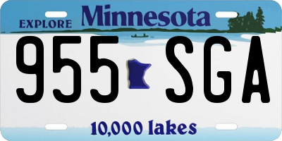 MN license plate 955SGA