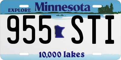 MN license plate 955STI