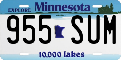 MN license plate 955SUM