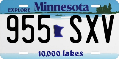 MN license plate 955SXV