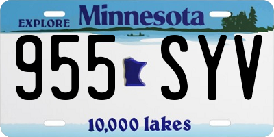 MN license plate 955SYV