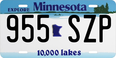 MN license plate 955SZP