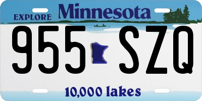 MN license plate 955SZQ