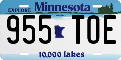 MN license plate 955TOE