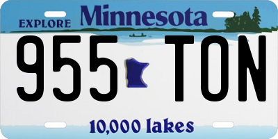 MN license plate 955TON