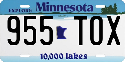 MN license plate 955TOX