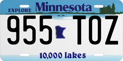 MN license plate 955TOZ