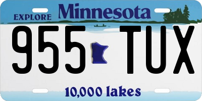 MN license plate 955TUX