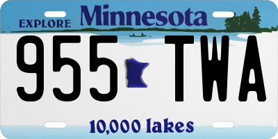 MN license plate 955TWA