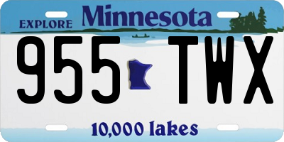 MN license plate 955TWX