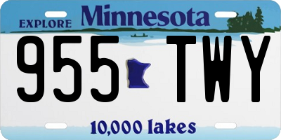 MN license plate 955TWY