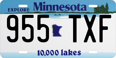 MN license plate 955TXF