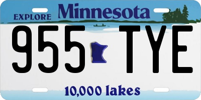 MN license plate 955TYE