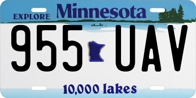 MN license plate 955UAV