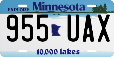 MN license plate 955UAX