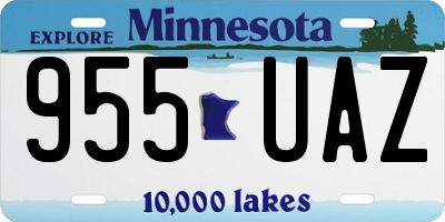 MN license plate 955UAZ