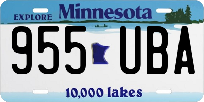 MN license plate 955UBA