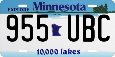 MN license plate 955UBC