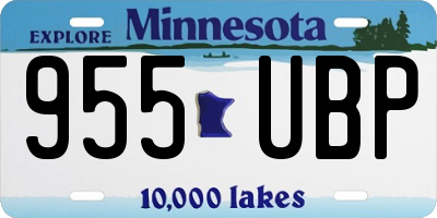 MN license plate 955UBP