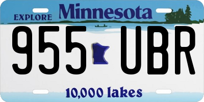 MN license plate 955UBR